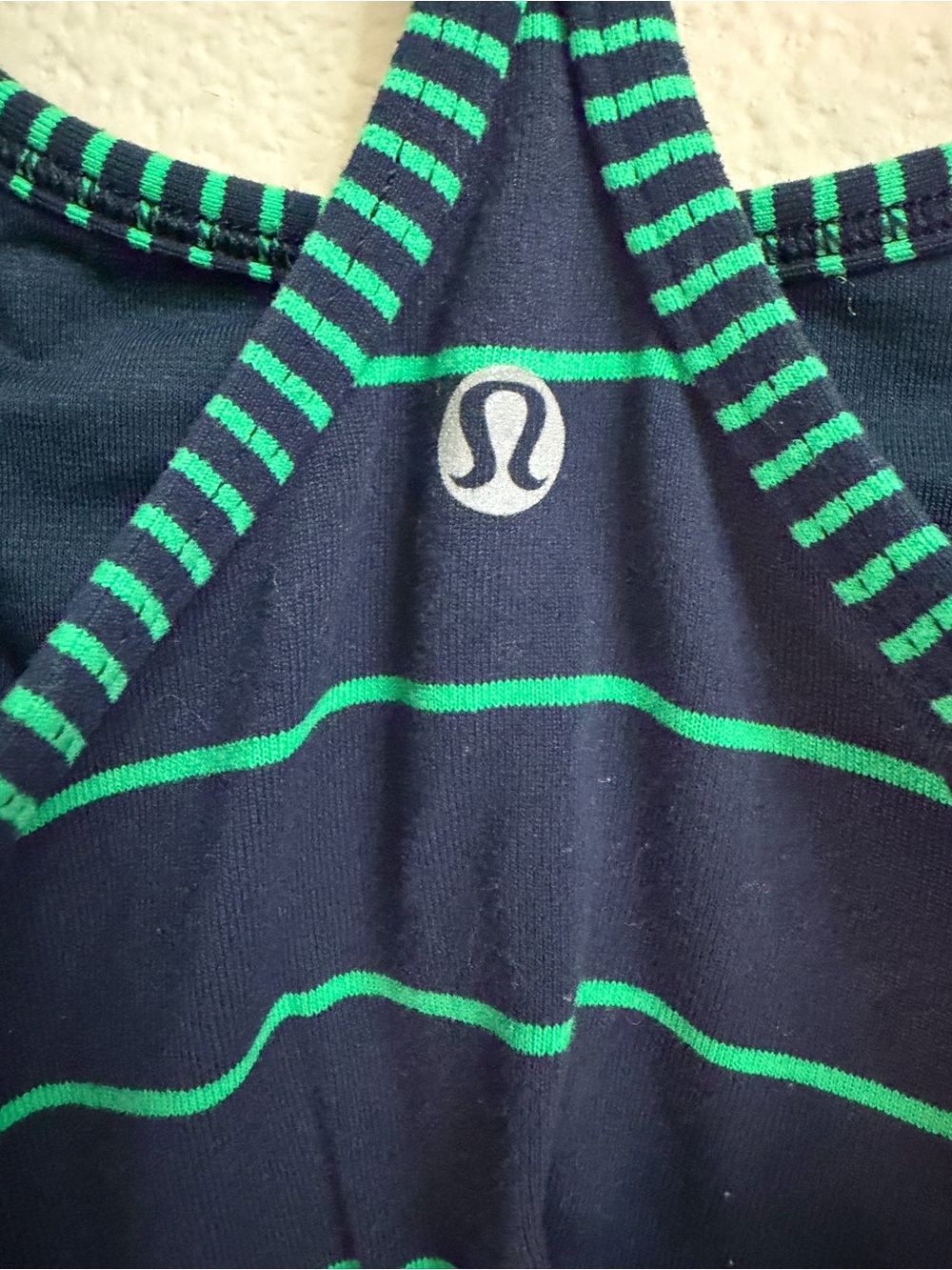 lululemon athletica Navy and Green Striped Scoop Tank - Picture 4 of 5